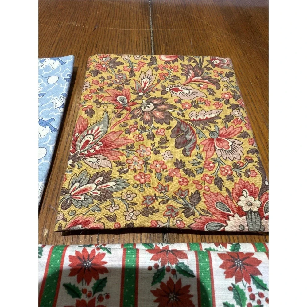 Vintage Fabric Remants: Sun, Bunnies, Florals Poinsettias